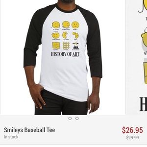 Smiley Face History of Art Baseball Tee